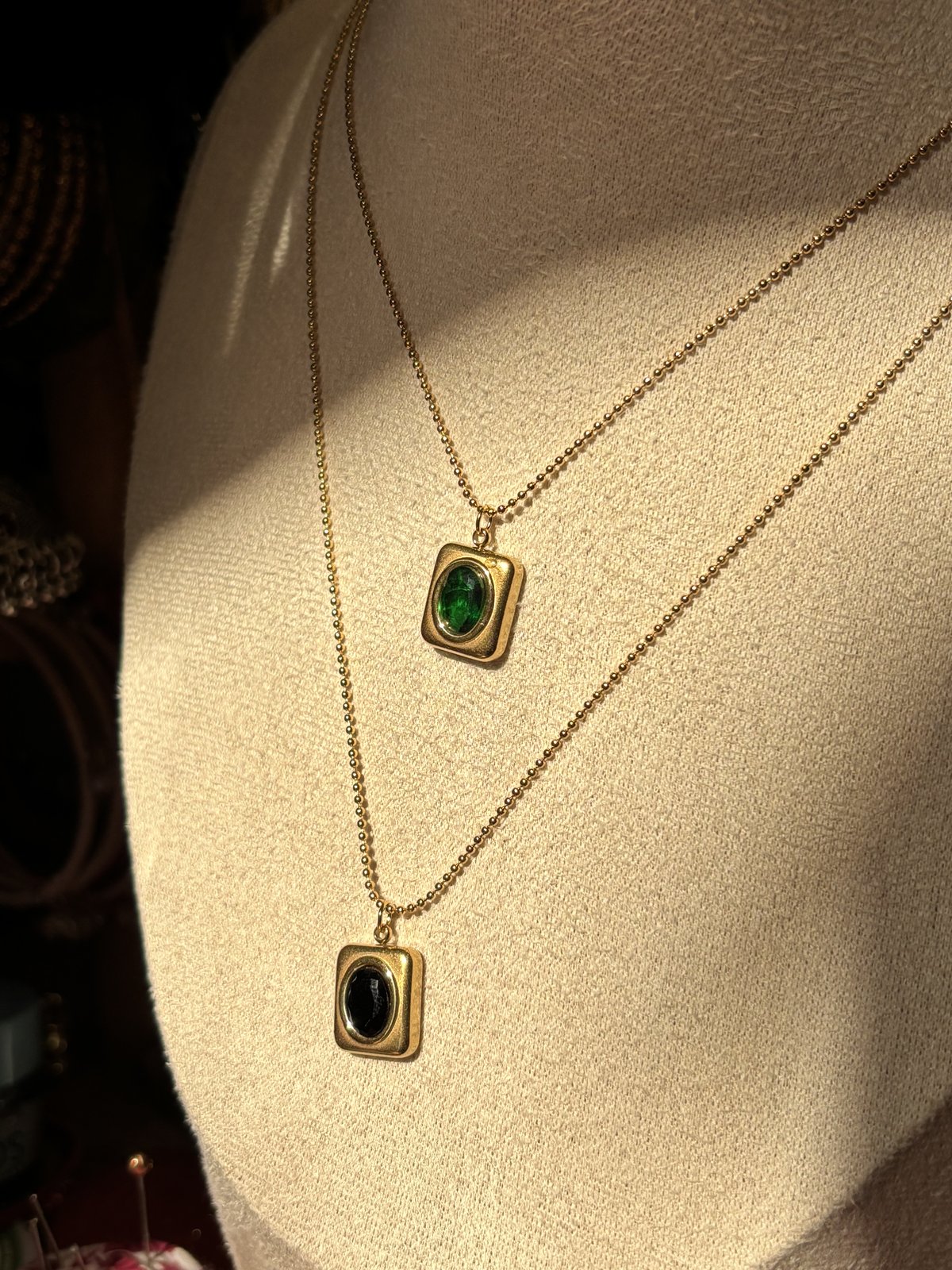 Emerald & Onyx Necklace