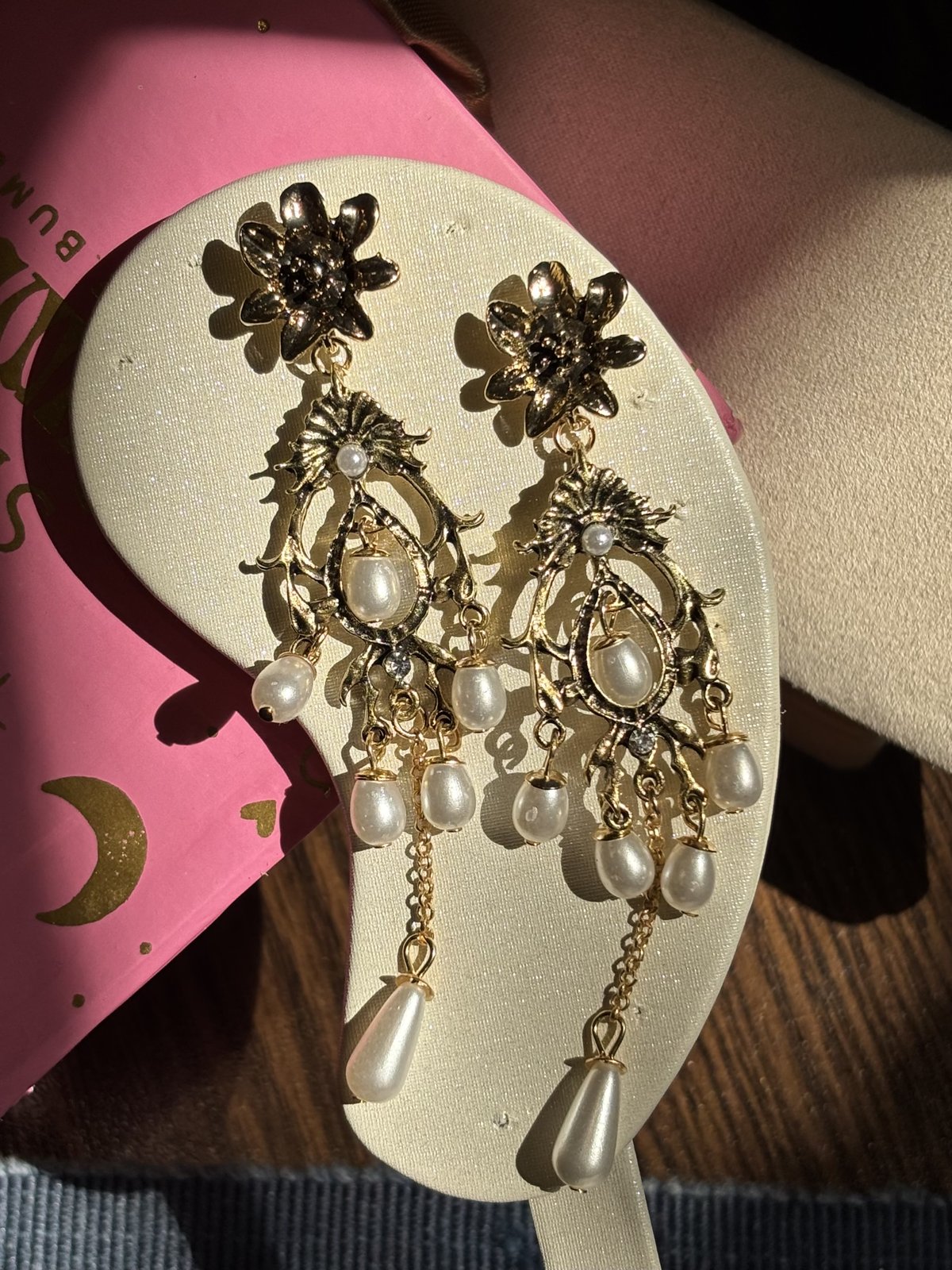 Vintage Pearl Chandelier Drop Earrings