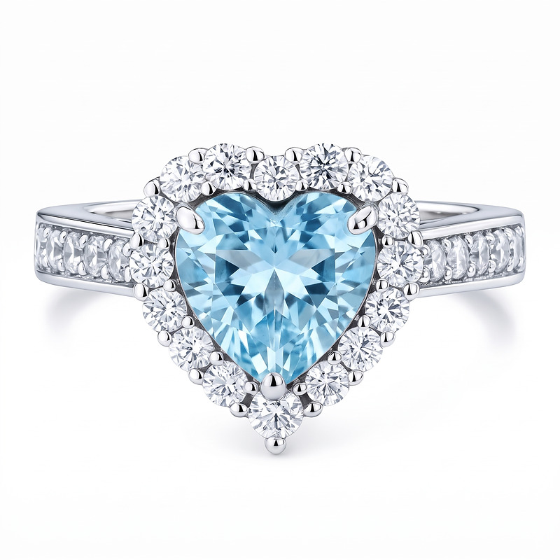 Elevated Princess Blue Heart Ring