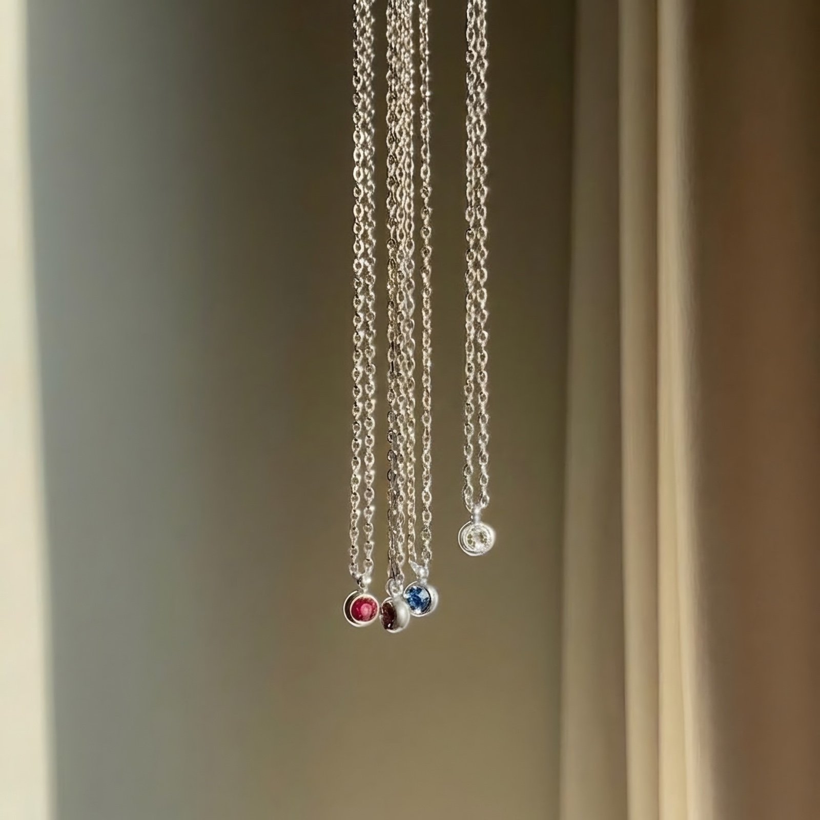 Birthstone Necklace - Silver (Stainless Steel)