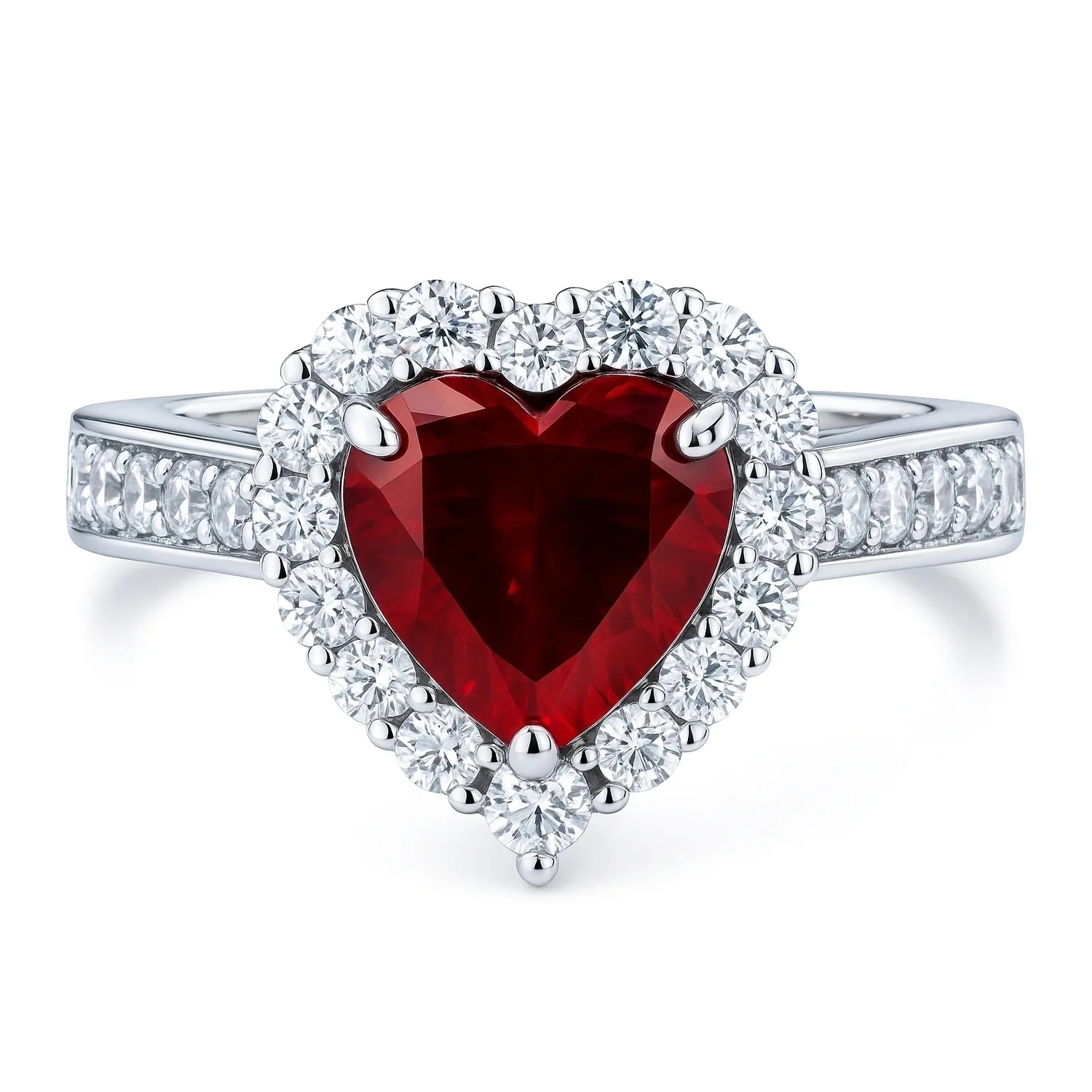 Elevated Red Heart Ring