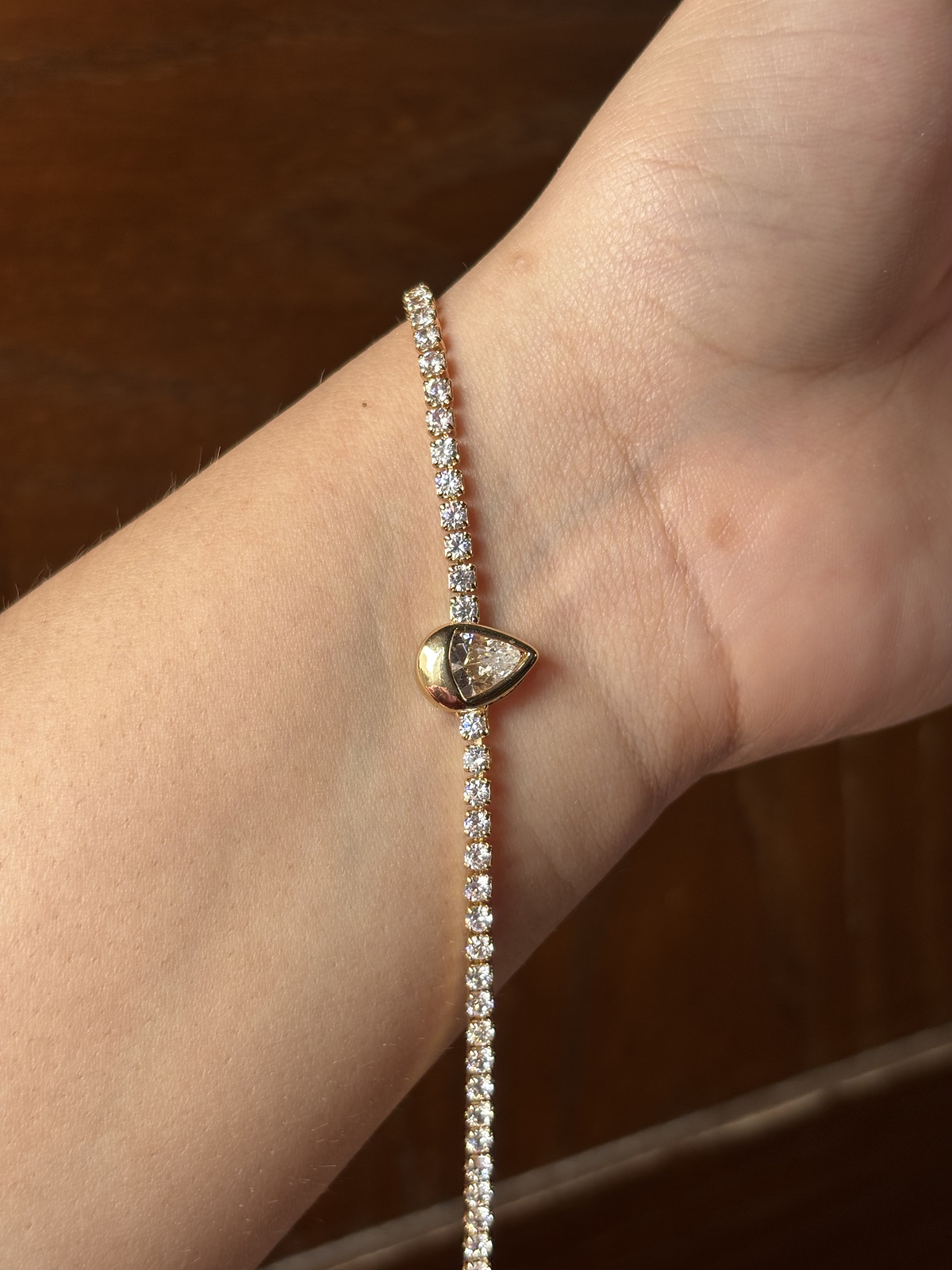 Pear Drop Tennis Bracelet