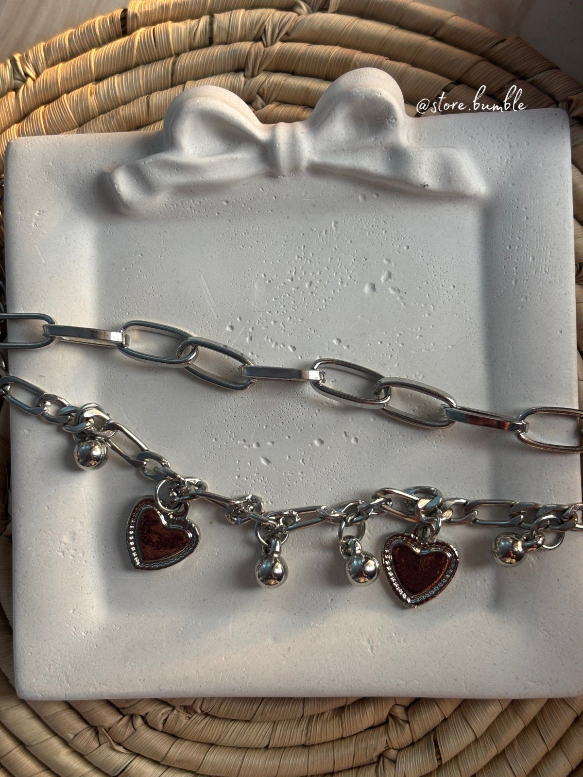 Silver Heart Charm Bracelet (layered)