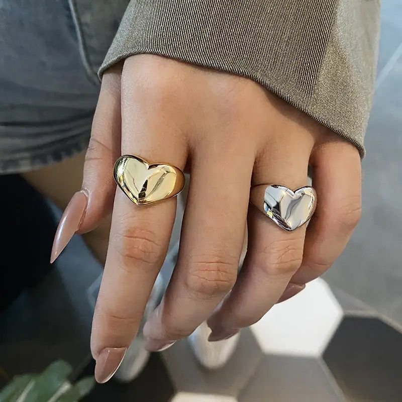 Chunky Heart Ring (Stainless Steel)