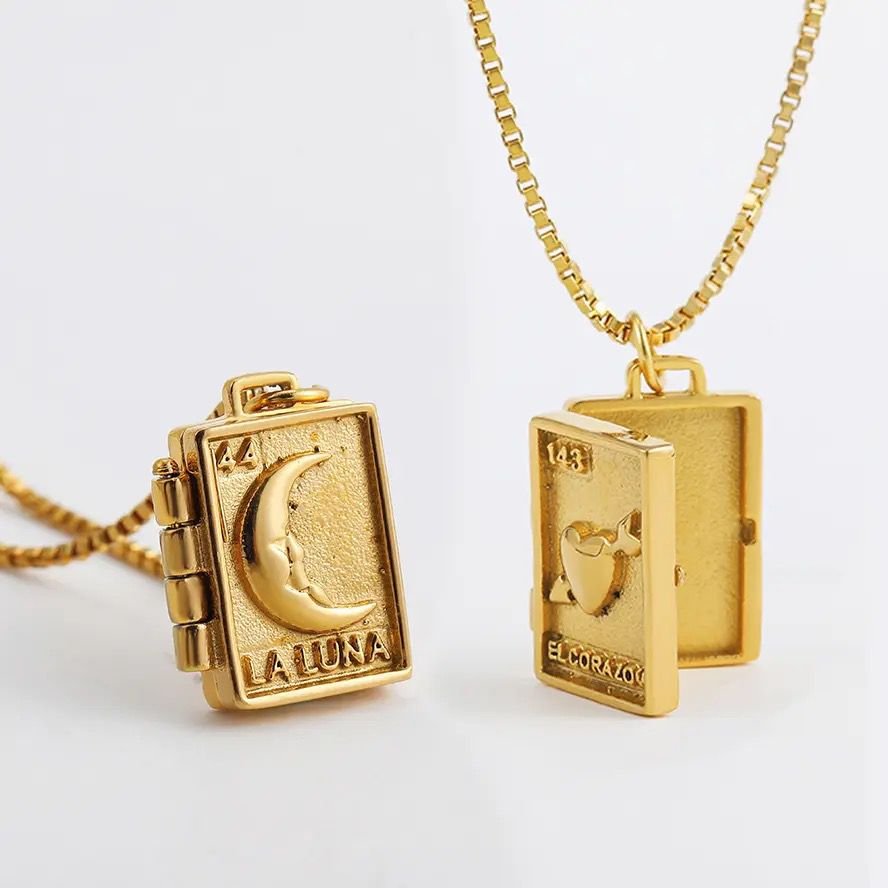 Gilded Book Locket (Stainless Steel)