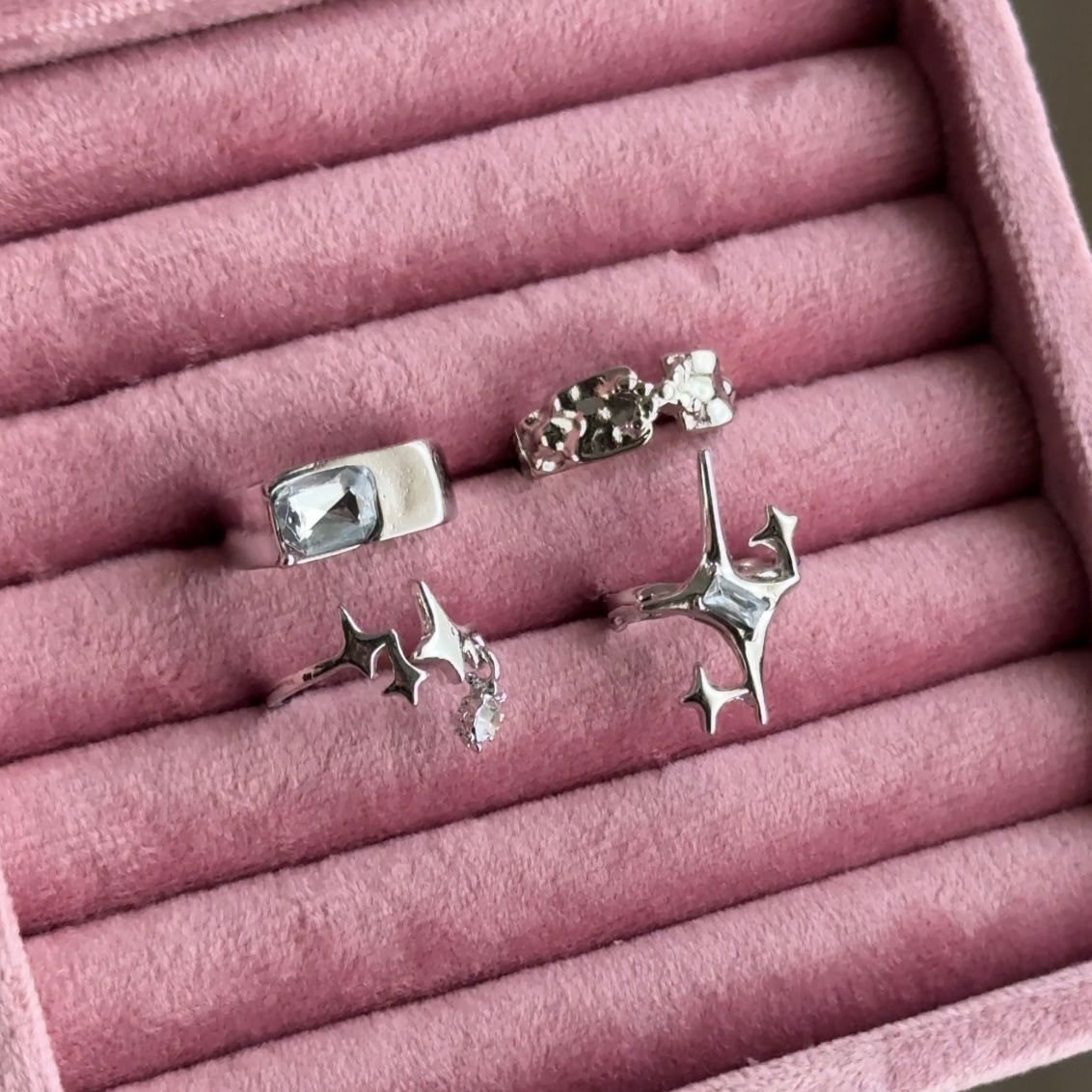 Y2K Starry Silver Rings Collection