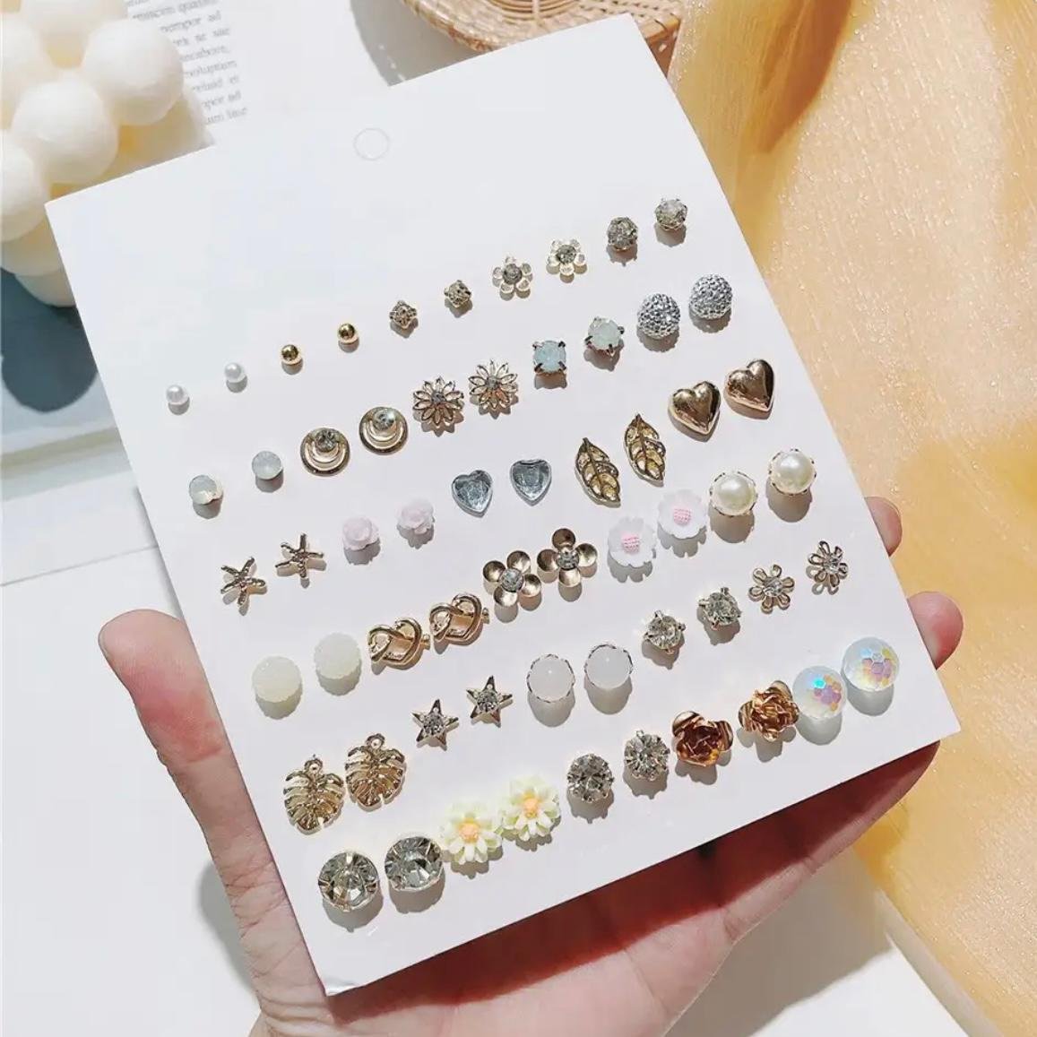 Everything White Studs (Set of 30)