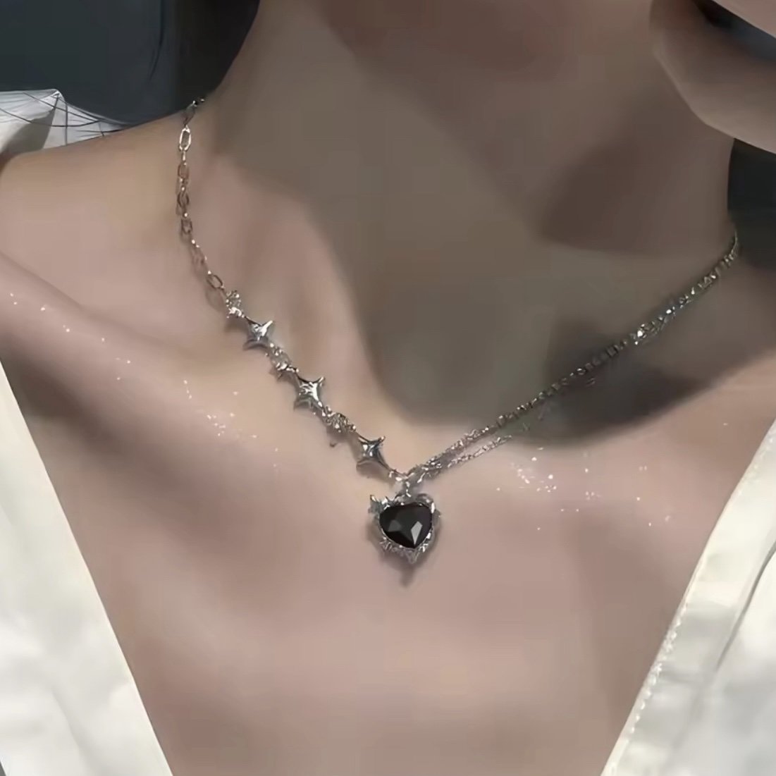 Cyber Crystal Necklace (Black)
