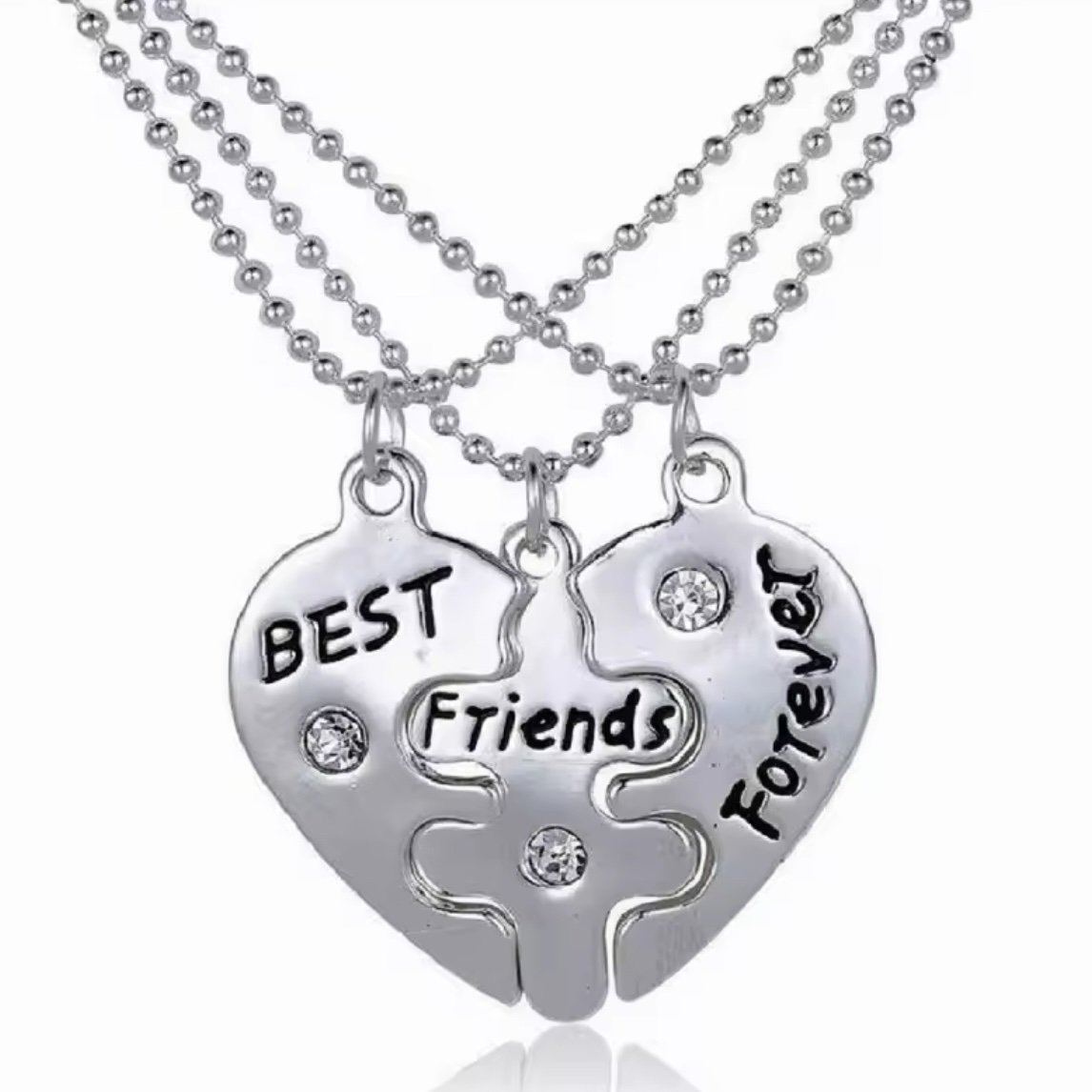 Heart Trio Friendship Necklaces (Set of 3)