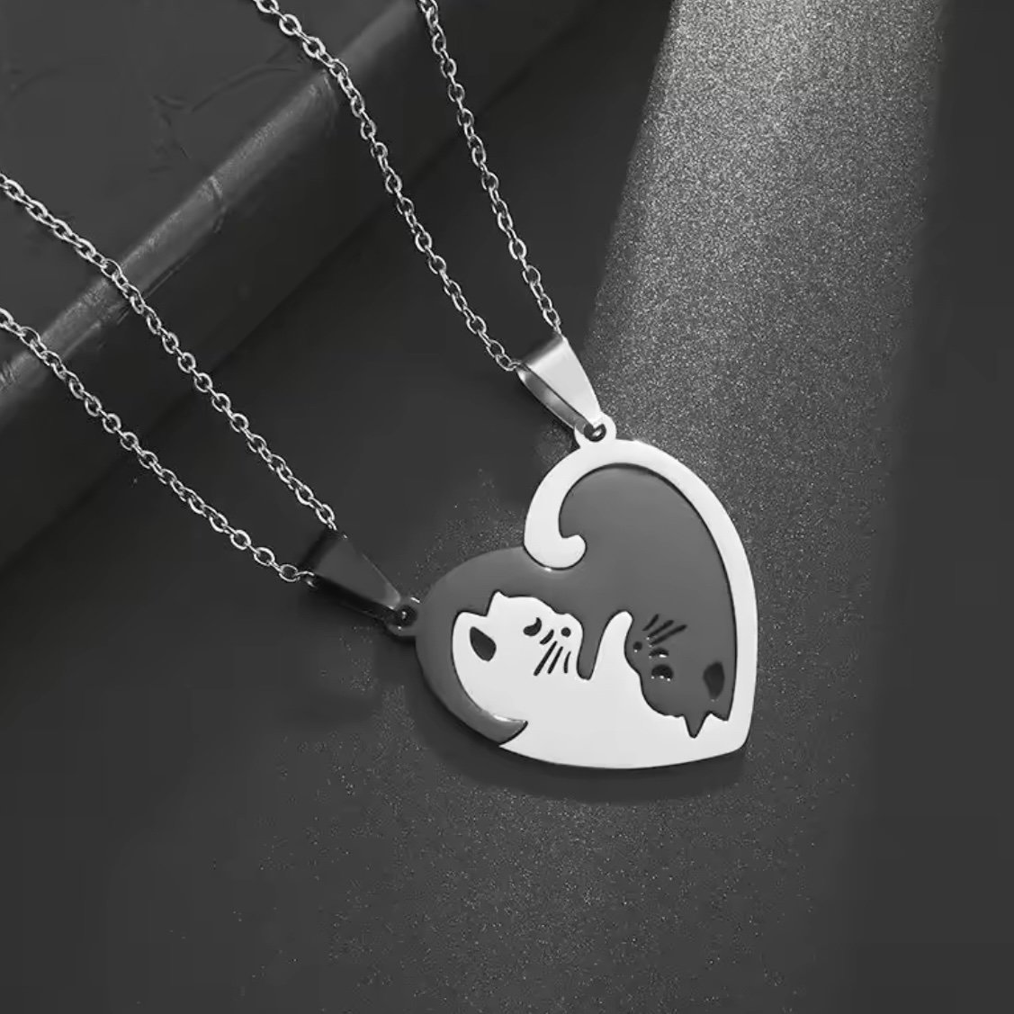 Cat Puzzle Necklaces (Set of 2)