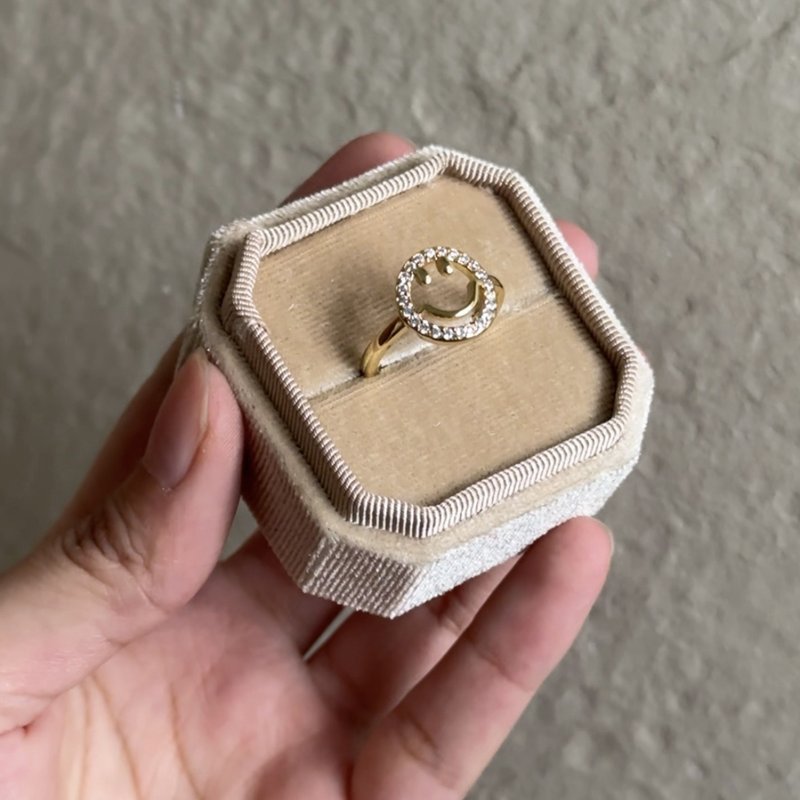 Rhinestone Smiley Ring