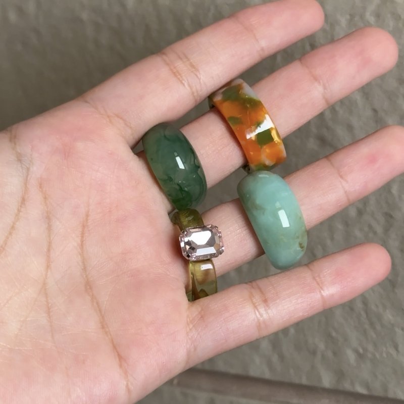 Forest Sunset Acrylic Rings Set