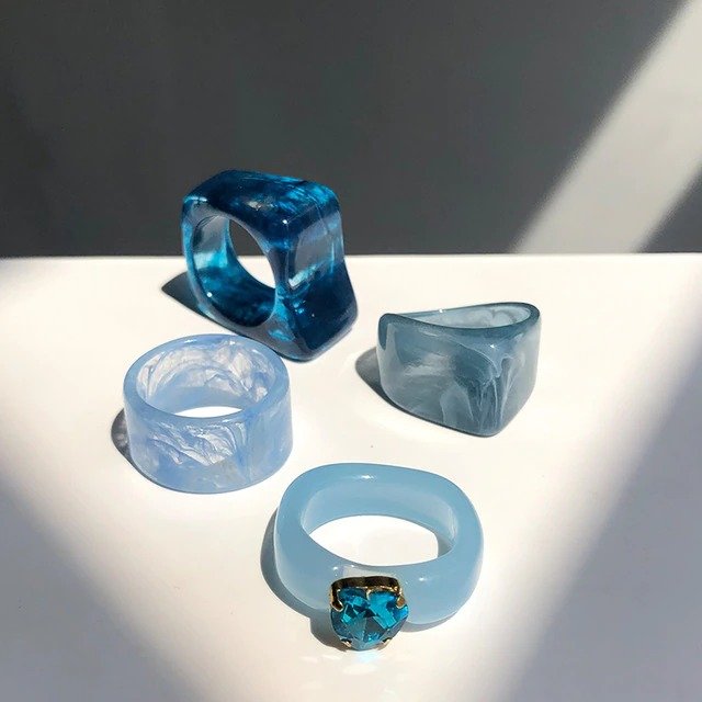 Ocean's Deep Rings Set