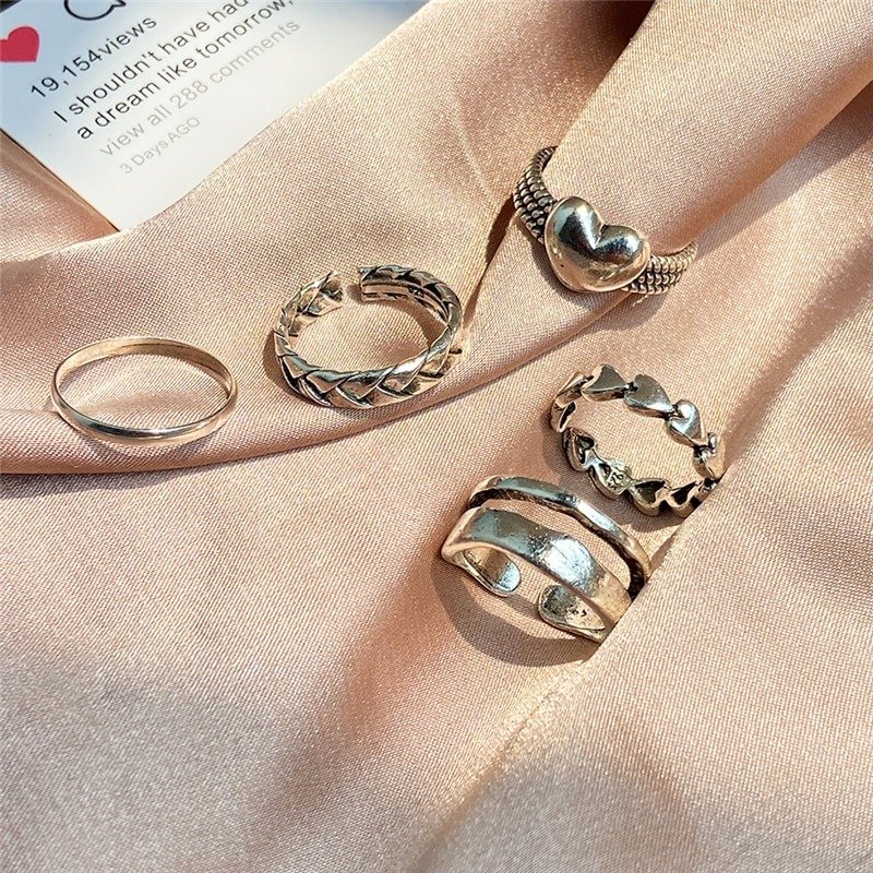 Angelic Heart Rings Set