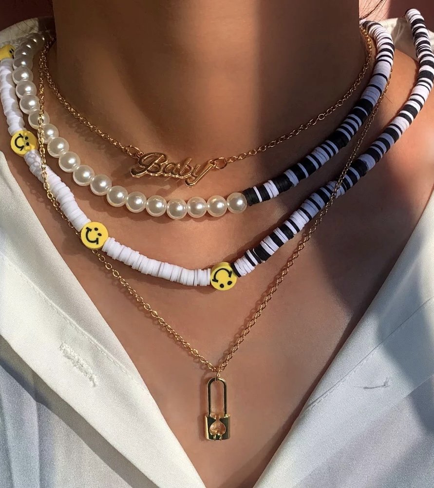 Black &amp; Yellow Y2K Necklace Collection