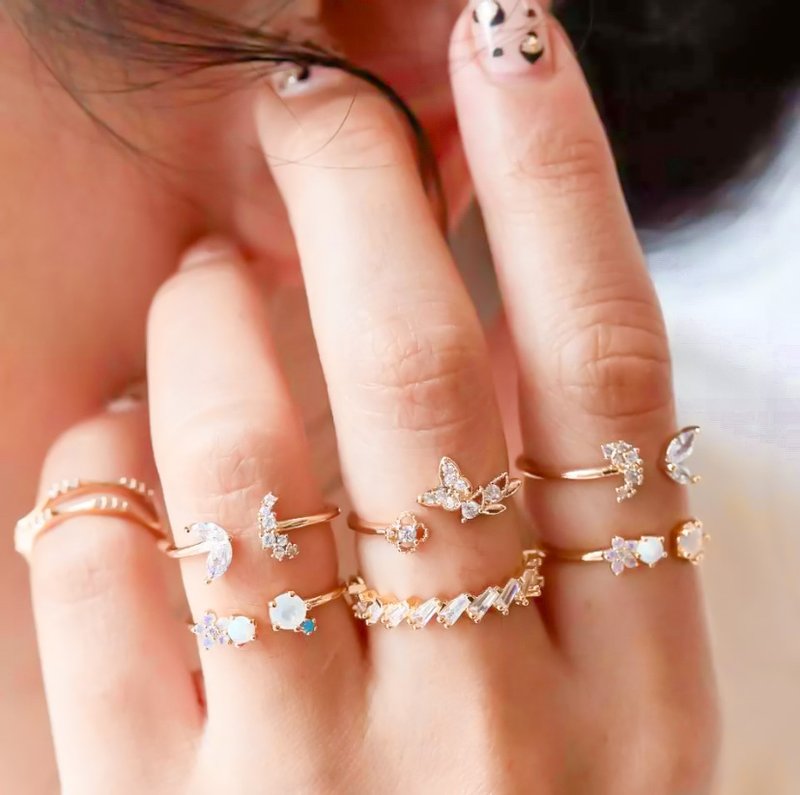 Butterfly Rings Set