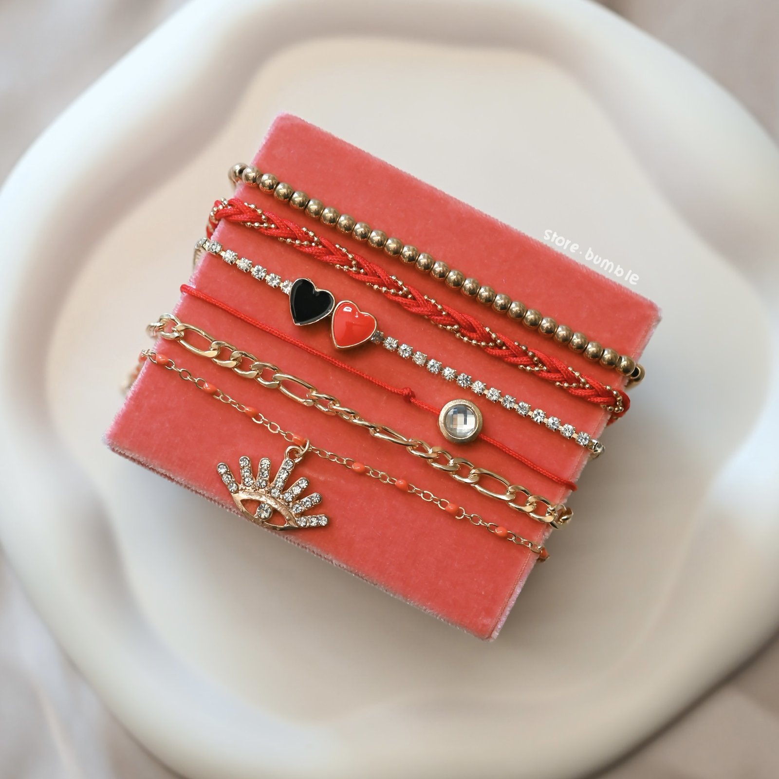 Queen of Hearts Anklets (Set of 6)