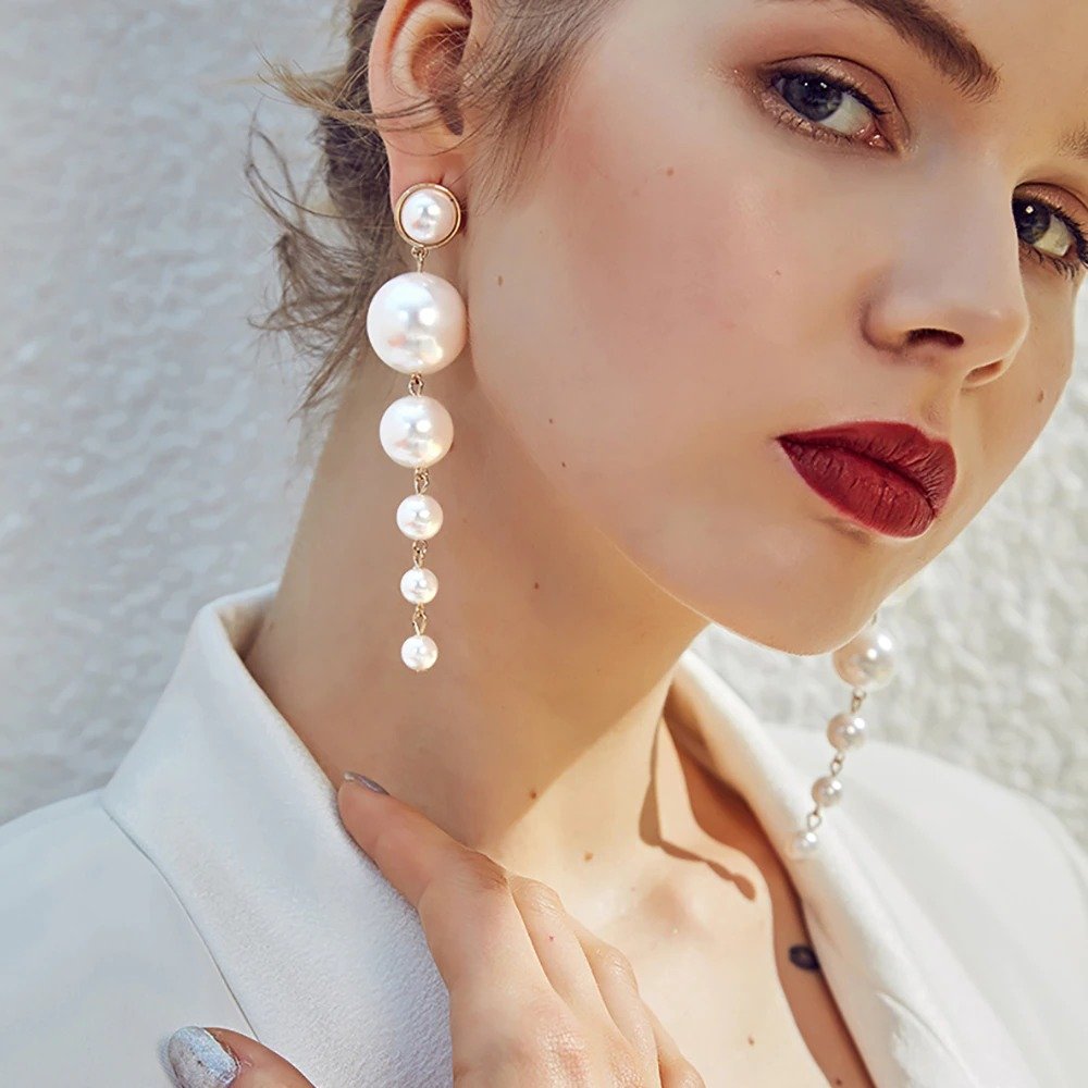 Jumbo Pearl Drop Earrings