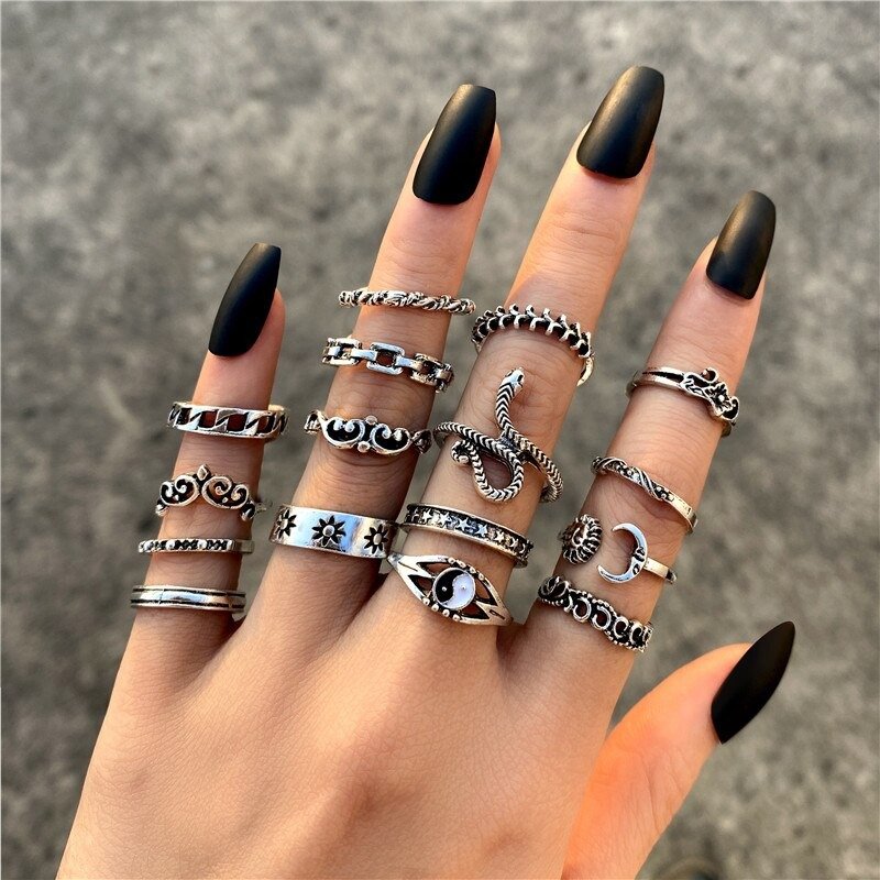 Dainty Punk Rings Set