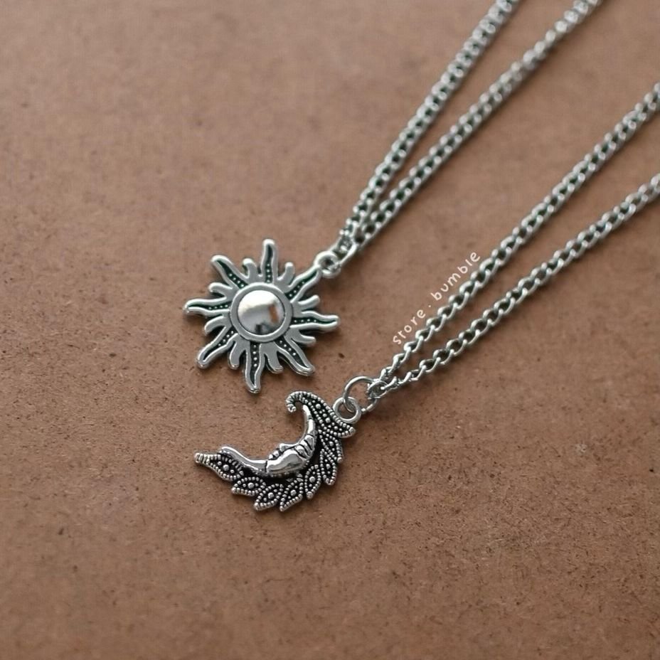 Winter Sun &amp; Moon Friendship Necklaces (Set of 2)